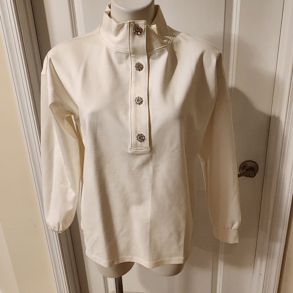 Ann Taylor new with tags Medium long sleeves top with diamond like buttons